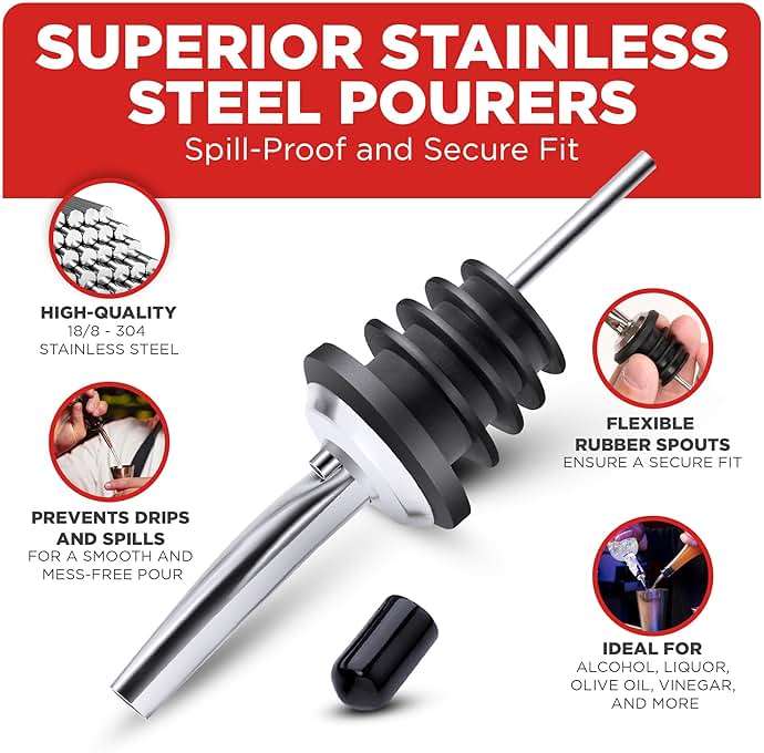 48 Pack Stainless Steel Bottle Pourers for Alcohol, Liquor, and Wine - Bar Accessories, Spouts for Bottles and Dispensers - Image 4