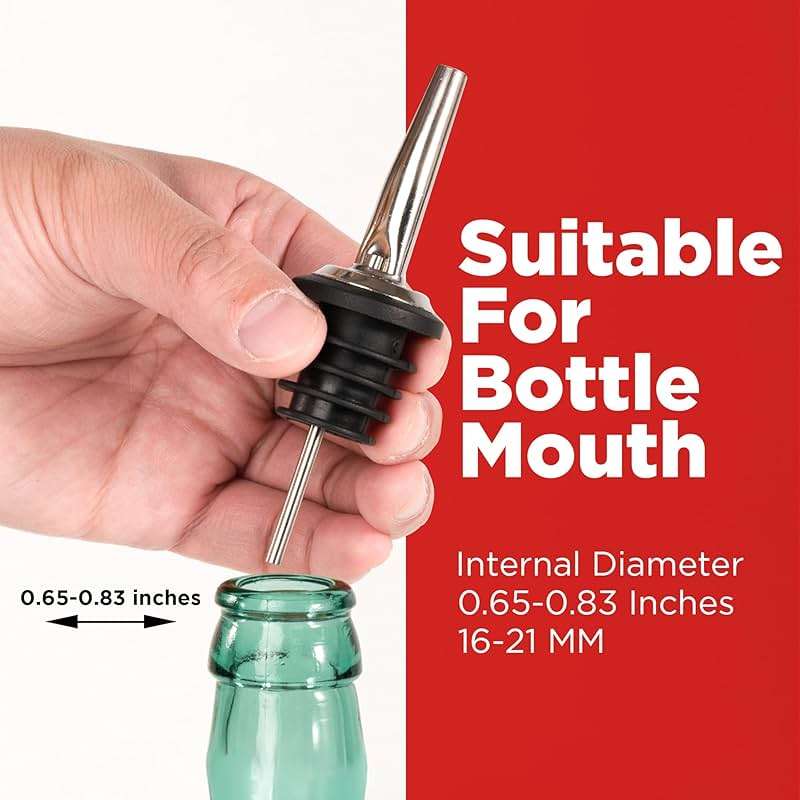 48 Pack Stainless Steel Bottle Pourers for Alcohol, Liquor, and Wine - Bar Accessories, Spouts for Bottles and Dispensers - Image 8