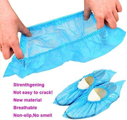 Disposable Shoe Covers 100PCS 400g Non-Slip Durable Indoor Boot Overshoes Protector Thicked Non-Woven Fabric Shoe Covers for Carpet Floor Protection Construction Offices One Size Fits All (Blue)… - Image 4
