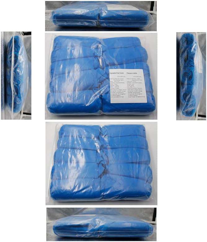Disposable Shoe Covers 100PCS 400g Non-Slip Durable Indoor Boot Overshoes Protector Thicked Non-Woven Fabric Shoe Covers for Carpet Floor Protection Construction Offices One Size Fits All (Blue)… - Image 8