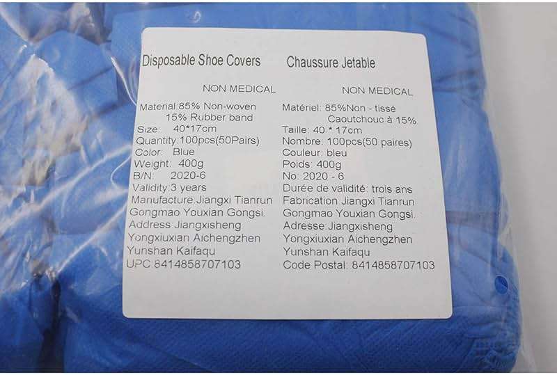 Disposable Shoe Covers 100PCS 400g Non-Slip Durable Indoor Boot Overshoes Protector Thicked Non-Woven Fabric Shoe Covers for Carpet Floor Protection Construction Offices One Size Fits All (Blue)… - Image 9