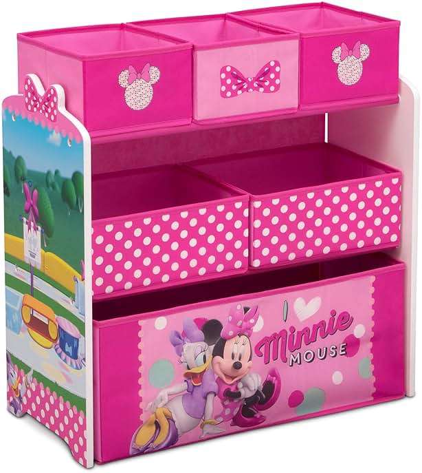 Delta Children Disney Minnie Mouse 6 Bin Design and Store Toy Organizer - Image 1