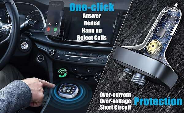 LIHAN FM Transmitter for Car Bluetooth Adapter 5.4,48W PD+QC Fast Charging,Hands-Free Calling,Streams Spotify/Navigation/Music via Car Radio,Wireless Upgrade Non-Bluetooth Cars,USB-C,USB/TF,12V/24V - Image 9