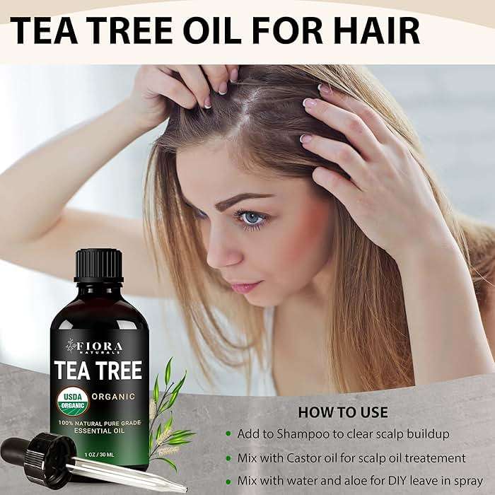 Tea Tree Oil – 100% Pure Organic Tea Tree Essential Oil for Skin, Face, Hair, Scalp, Nails, and Toenail – 1 fl oz - By Fiora Naturals - Image 4