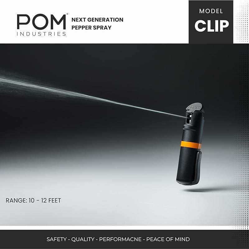 POM Pepper Spray Combo Pack, Keychain & Clip Model, Max Police Strength OC Formula, Quick Key Release, Flip Top Safety, 10 ft Range, 25 Bursts, 0.5 fl oz, Compact Tactical Design for Everyday Carry - Image 6