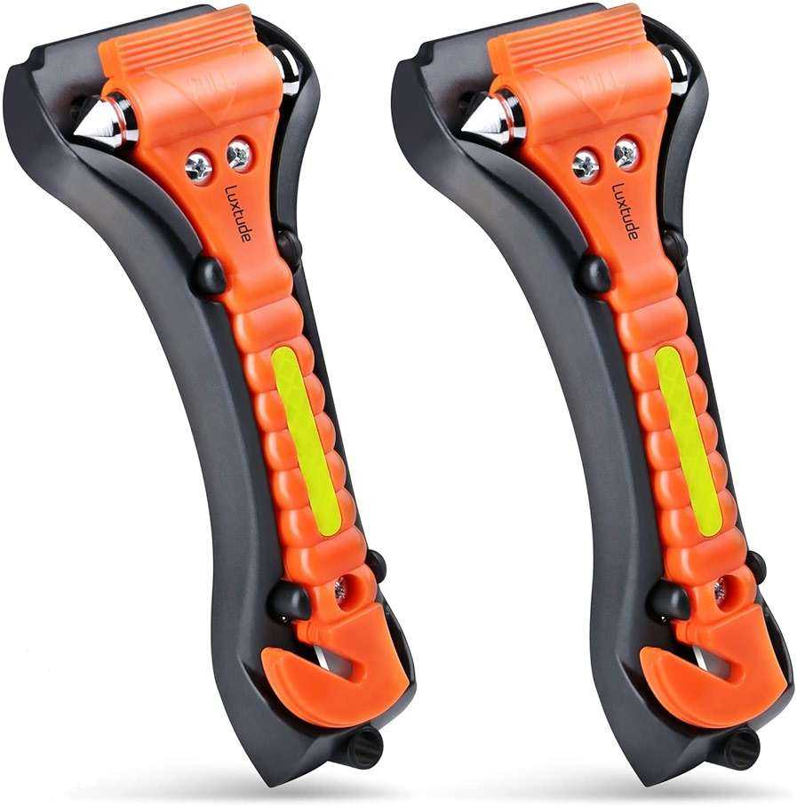 Luxtude Window Breaker Seatbelt Cutter, Car Window Breaker, Glass Breaker, Auto Car Escape Tool, 2-in-1 Emergency Glass Hammer, Window Punch Seatbelt Cutter, Life Rescue Tools Kit, 2 Packs - Image 1