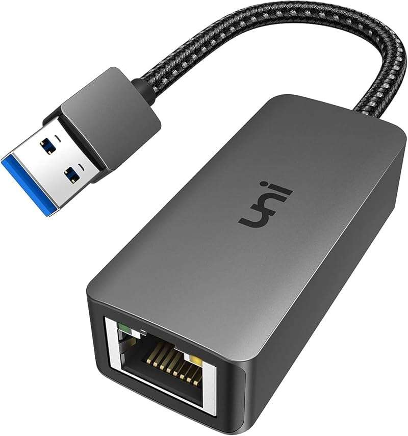 uni USB to Ethernet Adapter, Driver Free USB 3.0 to Gigabit Ethernet LAN Network Adapter, 100/1000 Mbps RJ45 Internet Adapter Compatible with Laptop, MacBook, Surface, PC with Windows, XP, Mac/Linux - Image 1