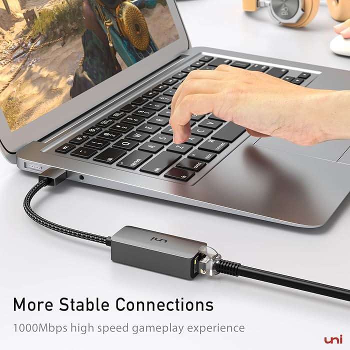 uni USB to Ethernet Adapter, Driver Free USB 3.0 to Gigabit Ethernet LAN Network Adapter, 100/1000 Mbps RJ45 Internet Adapter Compatible with Laptop, MacBook, Surface, PC with Windows, XP, Mac/Linux - Image 3