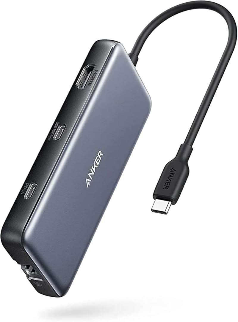 Anker USB C Hub with Ethernet, 8-in-1 Multiport Ethernet Adapter with 4K 60Hz HDMI Port, 85W Power Delivery, 10Gbps USB C and 2 A Data Ports, microSD SD Card Reader, for MacBook Pro/XPS/iPad and More - Image 1