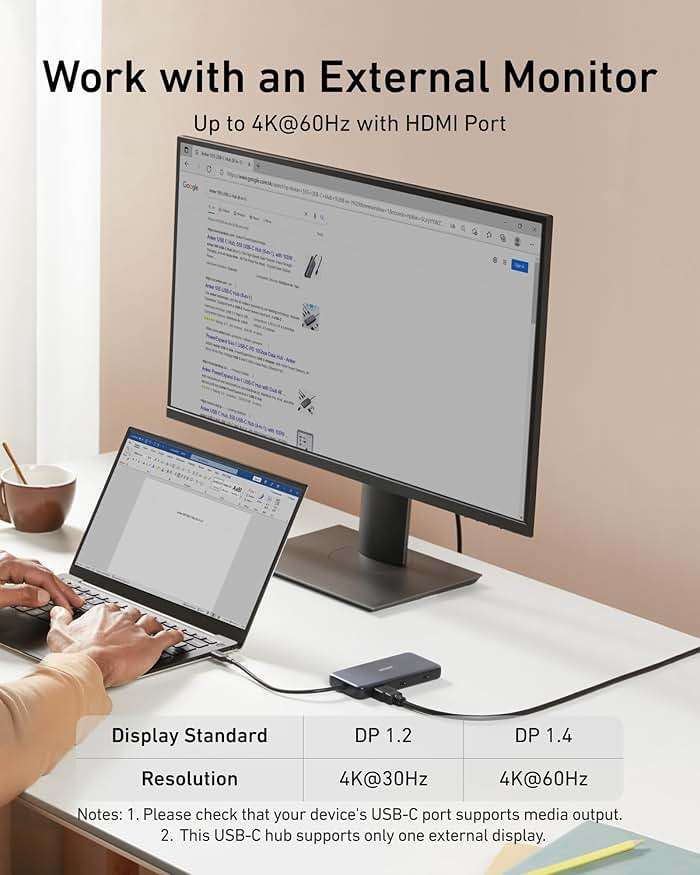 Anker USB C Hub with Ethernet, 8-in-1 Multiport Ethernet Adapter with 4K 60Hz HDMI Port, 85W Power Delivery, 10Gbps USB C and 2 A Data Ports, microSD SD Card Reader, for MacBook Pro/XPS/iPad and More - Image 6