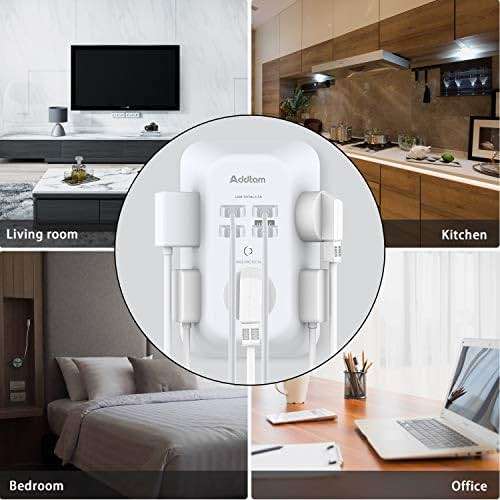 Addtam 5-Outlet Extender Surge Protector, Multi Plug Wall Outlet with 4 USB Wall Charger(1 USB C Ports), Outlet Splitter Power Strip for Home Office Dorm Room Essentials, Plug Extension Outlet 1800J - Image 7