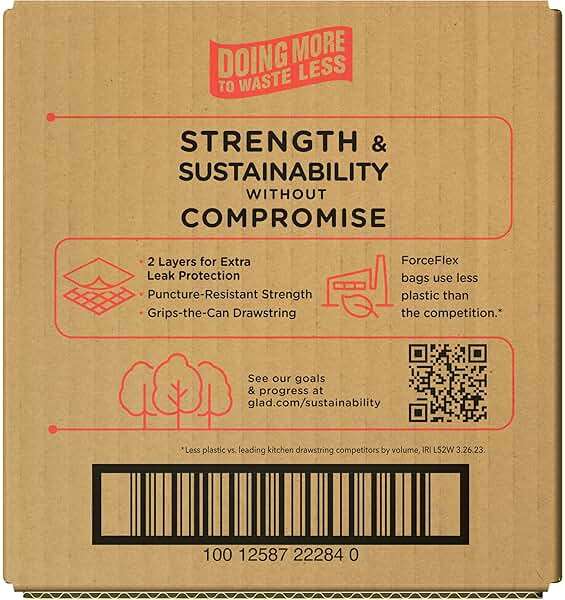 Glad ForceFlex Tall Kitchen Trash Bags, 13 Gal, Gain Moonlight Breeze, 110 Ct, Pack May Vary - Image 4
