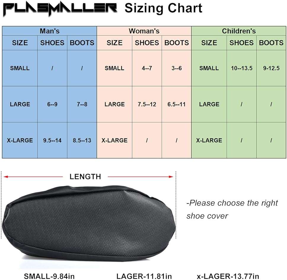 PlasMaller 5 Pairs Black Non Slip Washable Reusable Shoe Covers For Household Thickened Boot Covers, XL - Image 3