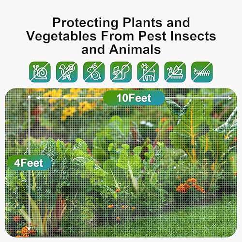 Garden Netting Pest Barrier: 4'x10' Fine Bug Netting for Garden Protection Row Cover Raised Bed Screen Mesh Greenhouse Mosquito Net, Protecting Tree Plants Vegetable Flowers Fruits - Image 3