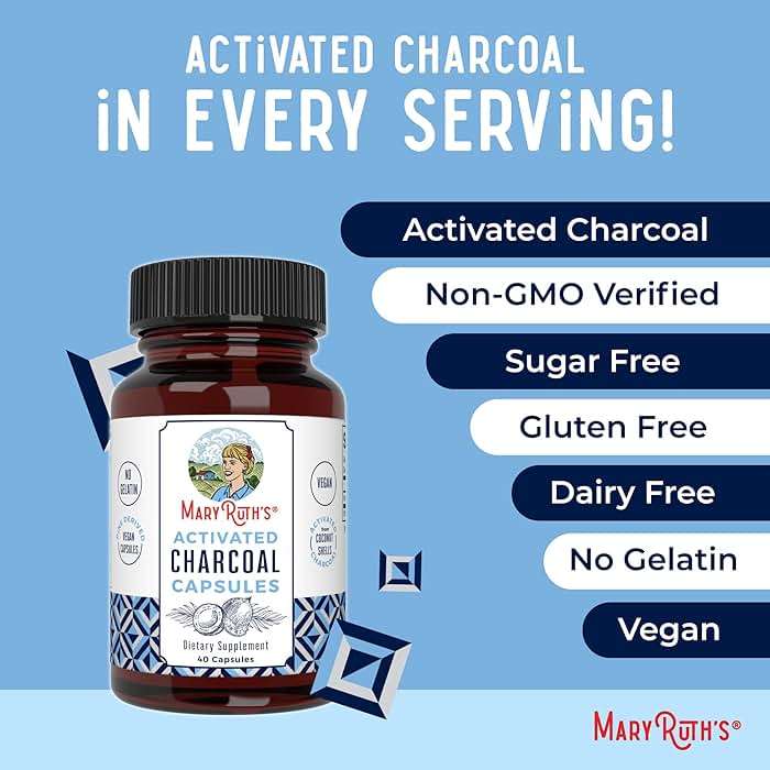 MARYRUTH'S Activated Charcoal Capsules 950 mg Activated Charcoal | Substance Adsorption | Derived from Coconut Shells | Vegan Capsules from Pine Trees | Non-GMO | Gluten Free | 40 Count - Image 7