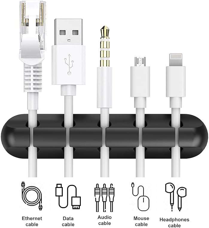 INCHOR Cord Organizer, Cable Clips Cord Holder, Cable Management USB Cable Power Wire Cord Clips, 2 Packs Cable Organizers for Car Home and Office (5, 3 Slots) - Image 3