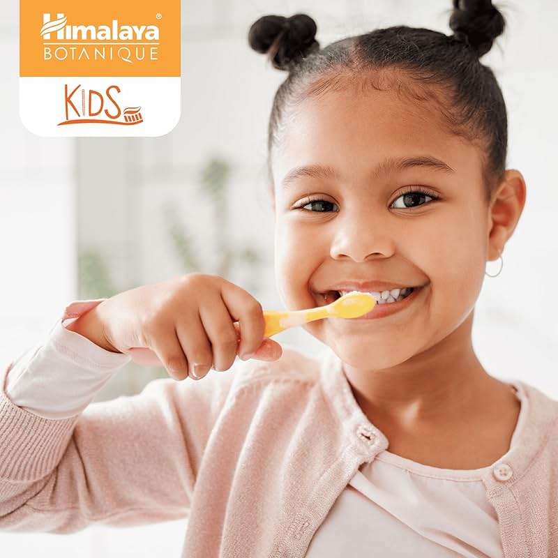 Himalaya Botanique Kids Toothpaste, Herbal, Orange Flavor, Fights Plaque, Fluoride-Free, Gentle, No Artificial Flavors or Colors, SLS Free, Gluten Free, Cruelty Free, Vegan, Foaming, 4 Oz, 1 Pack - Image 6