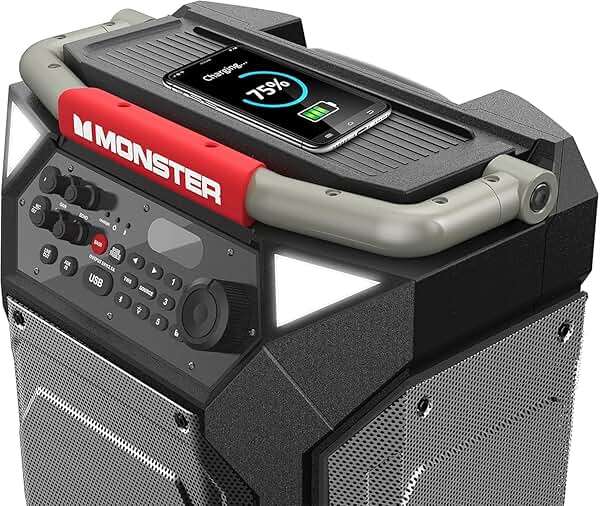 Monster Rockin’ Roller 270 Indoor/Outdoor Portable Bluetooth Speaker | up to 200W of 270 Degree Sound & up to 100 Hours of Playtime - Image 4