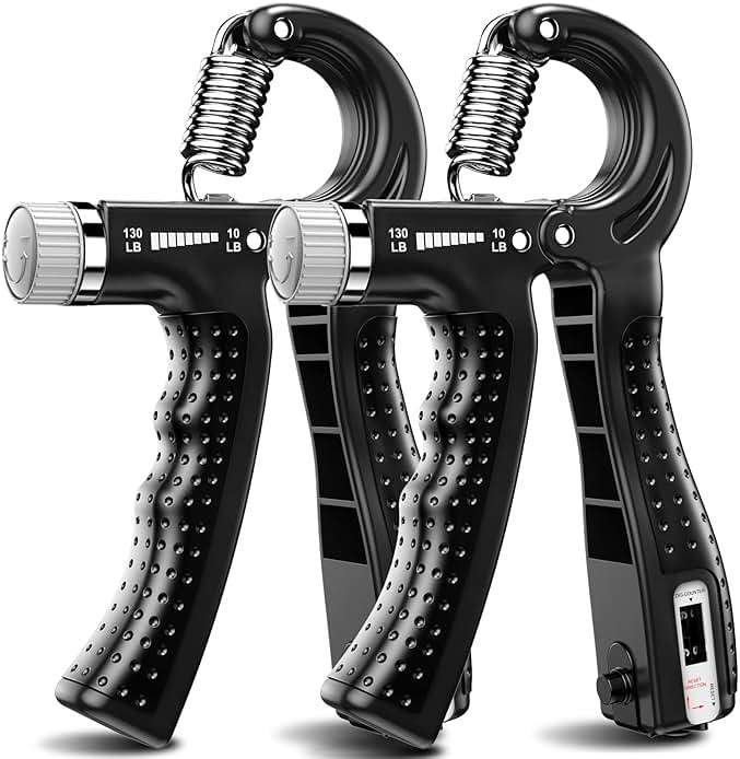KDG Hand Grip Strengthener 2 Pack Adjustable Resistance 10-130 lbs Forearm Exerciser，Grip Strength Trainer for Muscle Building and Injury Recovery for Athletes - Image 1