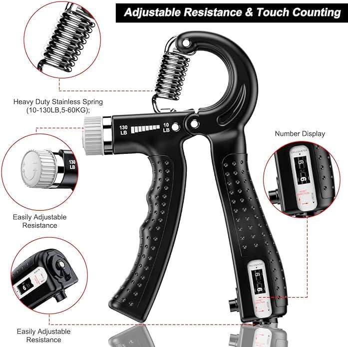KDG Hand Grip Strengthener 2 Pack Adjustable Resistance 10-130 lbs Forearm Exerciser，Grip Strength Trainer for Muscle Building and Injury Recovery for Athletes - Image 2