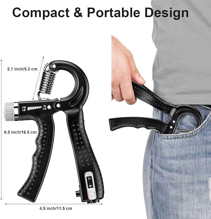 KDG Hand Grip Strengthener 2 Pack Adjustable Resistance 10-130 lbs Forearm Exerciser，Grip Strength Trainer for Muscle Building and Injury Recovery for Athletes - Image 5