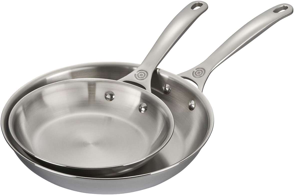 Le Creuset Tri-Ply Stainless Steel 2 pc. Fry Pan Set, (8" Fry Pan & 10" Fry Pan) - Image 1