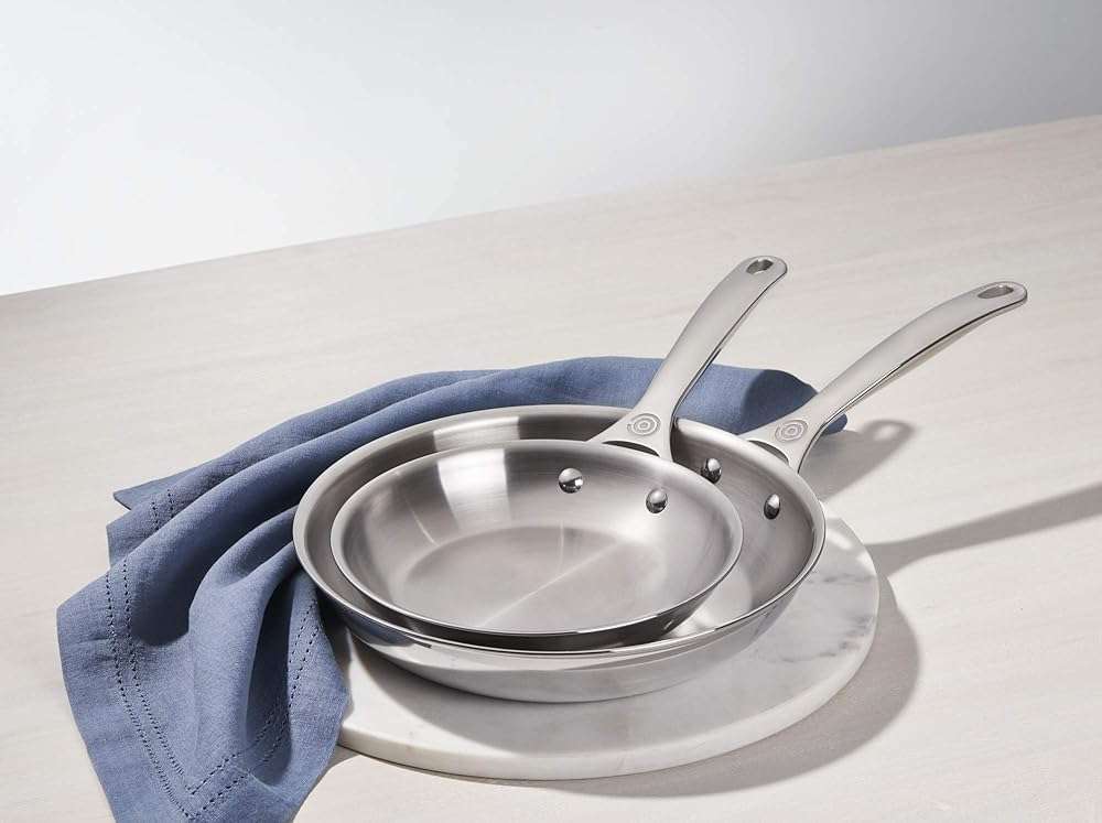 Le Creuset Tri-Ply Stainless Steel 2 pc. Fry Pan Set, (8" Fry Pan & 10" Fry Pan) - Image 2