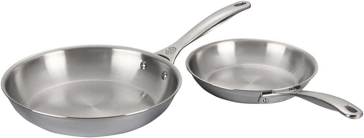 Le Creuset Tri-Ply Stainless Steel 2 pc. Fry Pan Set, (8" Fry Pan & 10" Fry Pan) - Image 3
