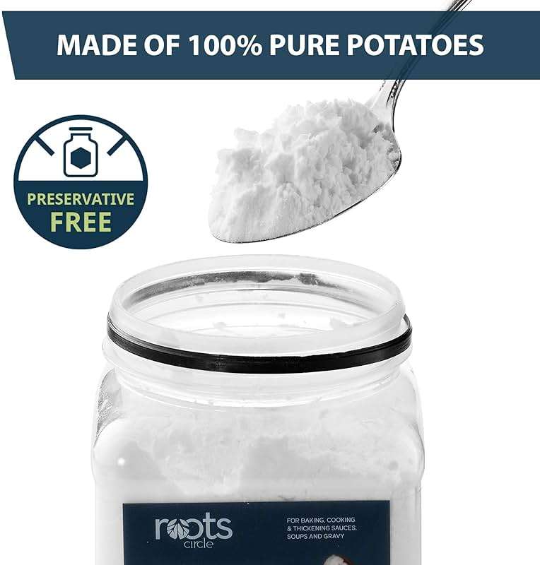 Roots Circle Gluten-Free Potato Starch | 2 Pack of 21oz Jars | No Preservatives or Artificial Ingredients | Kosher for Passover Thickener for Soups Stews, Gravies & Sauces - Image 4