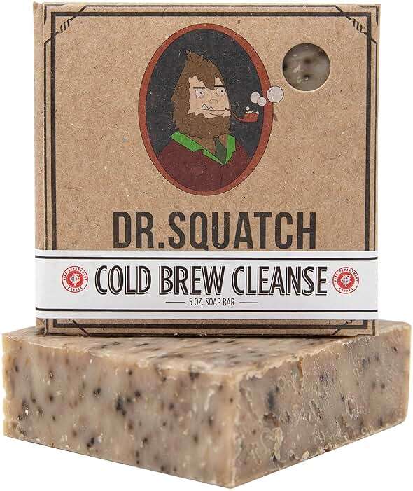 Dr. Squatch Cold Brew Cleanse Coffee Soap Bar – Blend of Shea Butter, Salt, Kaoilin Clay, and Some Top Notch Coffee Beans – Organic Handmade in USA - Image 1