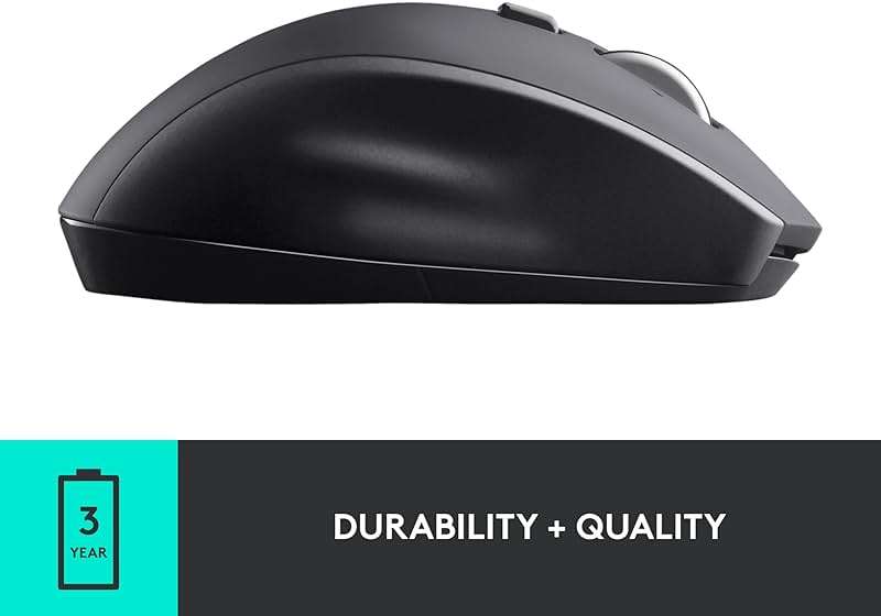 Logitech M705 Marathon Wireless Mouse, Gaming Mouse Wireless, 2.4 GHz USB-A Receiver, 5-Programmable Buttons, 3-Year Battery, PC, Mac, Laptop, Chromebook - Black - Image 5