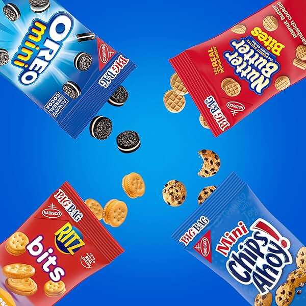 OREO Minis Cookies, CHIPS AHOY! Minis Cookies, Nutter Butter Bites & RITZ Bits Cheese Crackers Variety Pack, 15 Snack Packs - Image 12