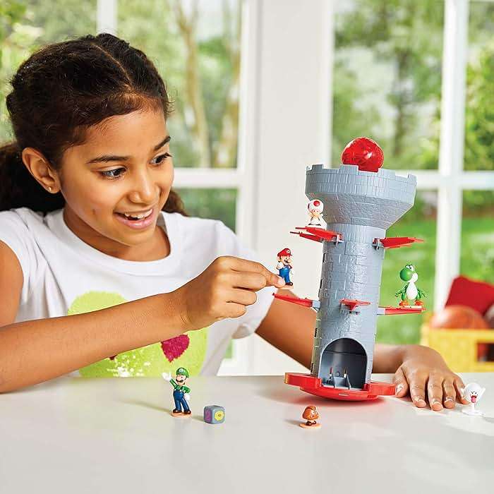 EPOCH Games - Super Mario Blow Up Shaky Tower Tabletop Game – Kids Family Board Game for Multiplayer Game Night, Ages 4+ - Image 2