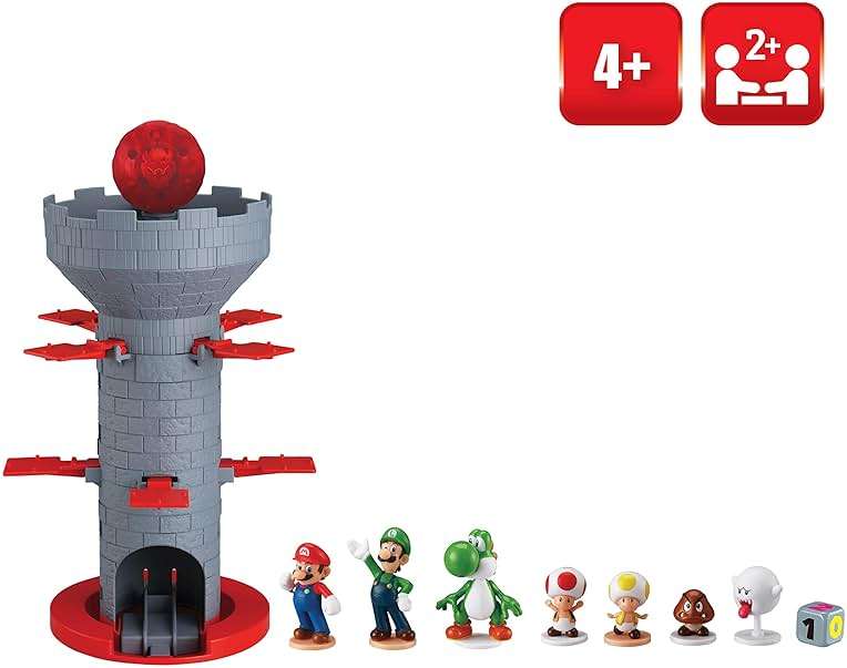 EPOCH Games - Super Mario Blow Up Shaky Tower Tabletop Game – Kids Family Board Game for Multiplayer Game Night, Ages 4+ - Image 4