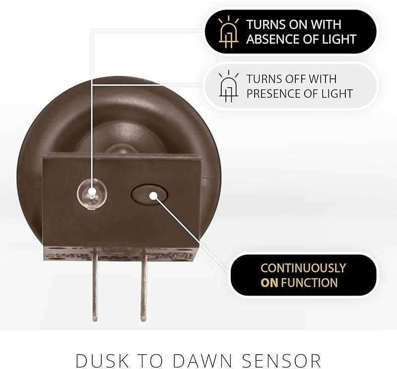 Luminara Flameless Candle Nightlight w/Dusk to Dawn Light Dark Auto Sensor, Bronze Wall Plug Indoor Night LED Light w/Real-Flame Effect Technology, Bathroom Bedroom Hallway, No Remote Needed - Image 3