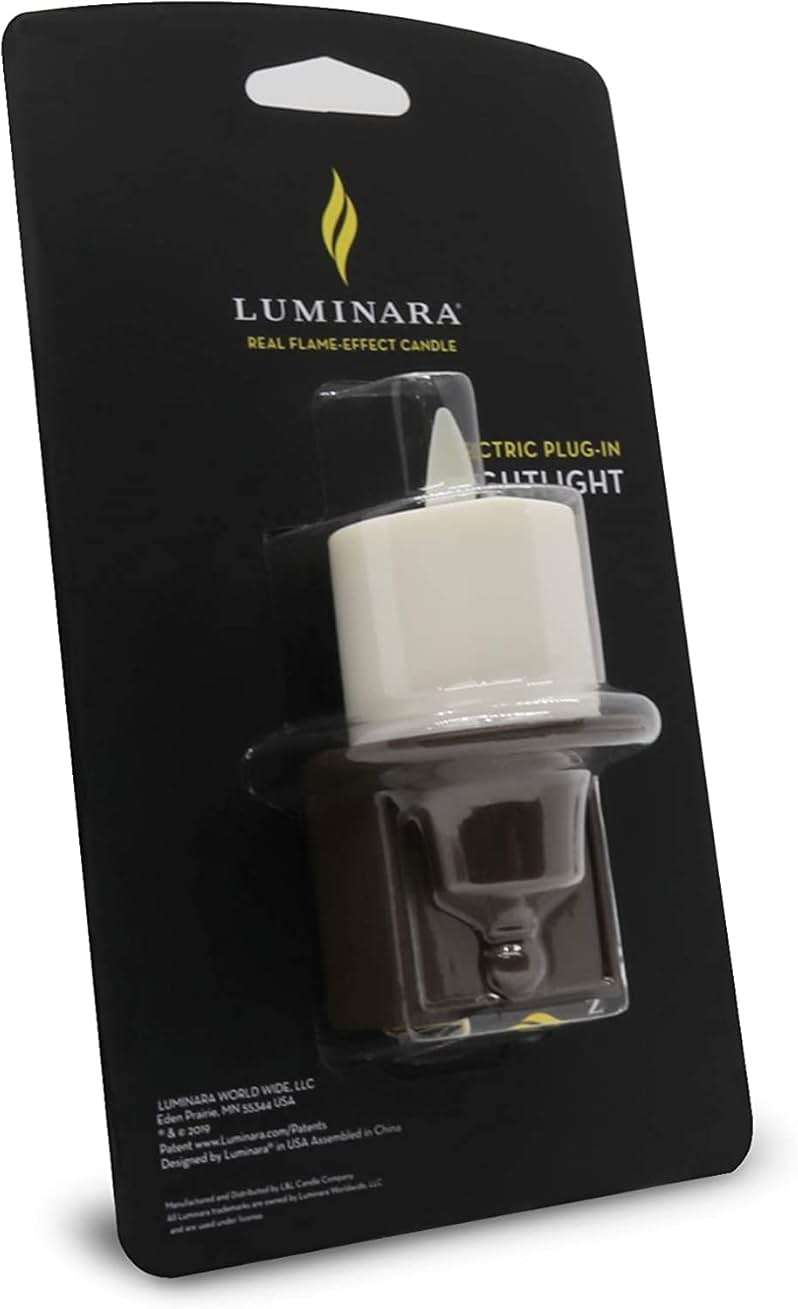 Luminara Flameless Candle Nightlight w/Dusk to Dawn Light Dark Auto Sensor, Bronze Wall Plug Indoor Night LED Light w/Real-Flame Effect Technology, Bathroom Bedroom Hallway, No Remote Needed - Image 8