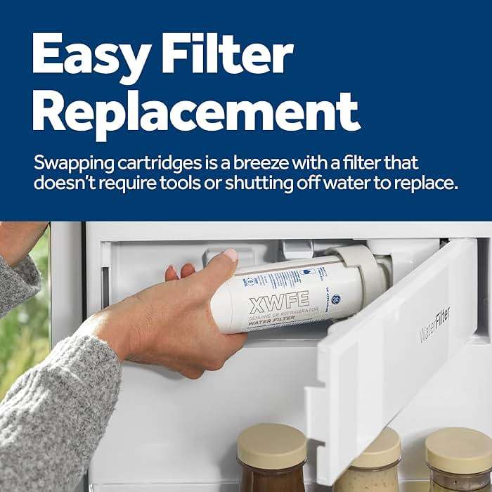 GE XWFE Refrigerator Water Filter, Genuine Replacement Filter, Certified to Reduce Lead, Sulfur, and 50+ Other Impurities, Replace Every 6 Months for Best Results, Pack of 1 - Image 3