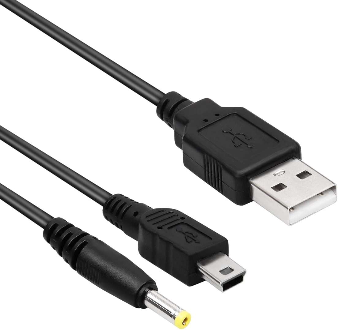 Funturbo PSP Charger Cable, PlayStation Portable Charger PSP Power Cord for Charging Sony PSP 1000 2000 3000 USB Data Cable & Charging Cord 2-in-1 (2 Pack) - Image 2