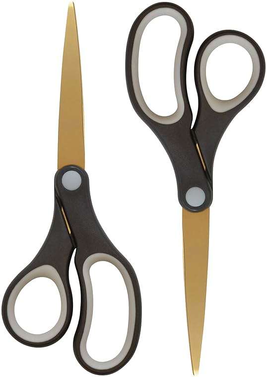 Westcott 55847 8-Inch Titanium-Bonded Scissors For Office and Home, Black/Gold, 2 Pack - Image 1