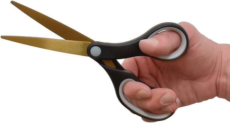 Westcott 55847 8-Inch Titanium-Bonded Scissors For Office and Home, Black/Gold, 2 Pack - Image 2