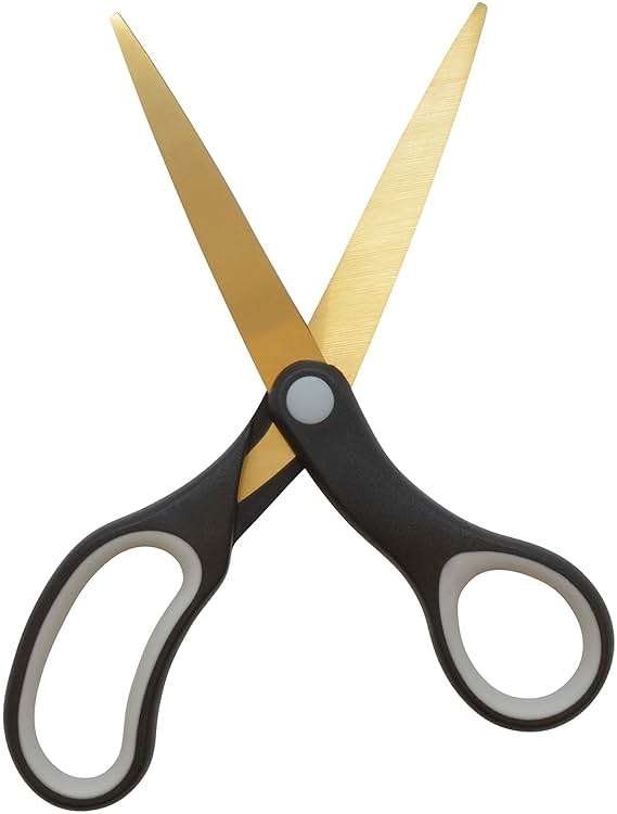 Westcott 55847 8-Inch Titanium-Bonded Scissors For Office and Home, Black/Gold, 2 Pack - Image 3