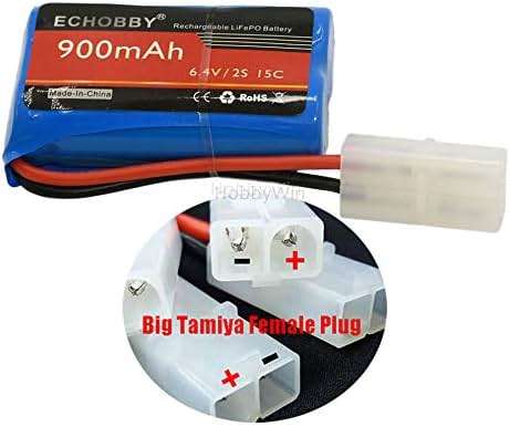 6.4V 2S 900mAh Life Battery KET2P Female Plug P-to-R for RC Model Buggy Car Truck Speed Boat - Image 2