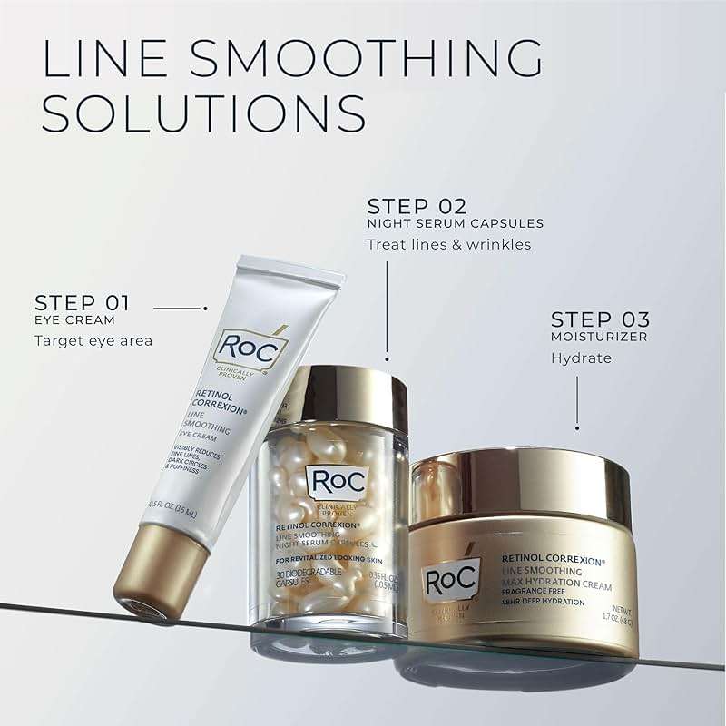 RoC Retinol Correxion Anti-Aging Wrinkle Night Serum, Retinol Serum for Face, Daily Treatment for Fine Lines, Post Acne Scars, 30 Capsules, Unscented, 0.35 Fl Oz - Image 8