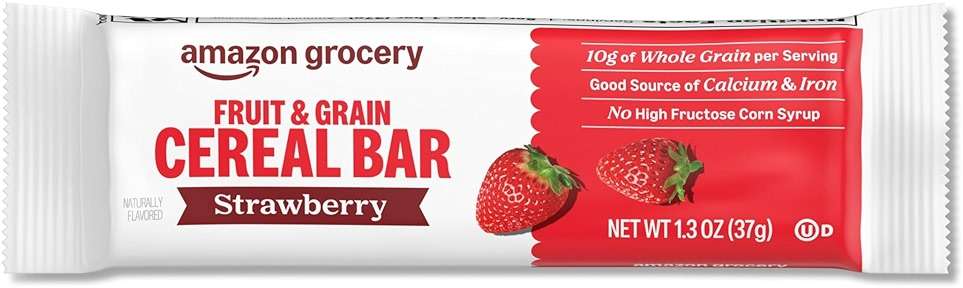 Amazon Grocery, Fruit & Grain Cereal Bars, Strawberry, 10.4 Oz, 8 Ct - Image 5