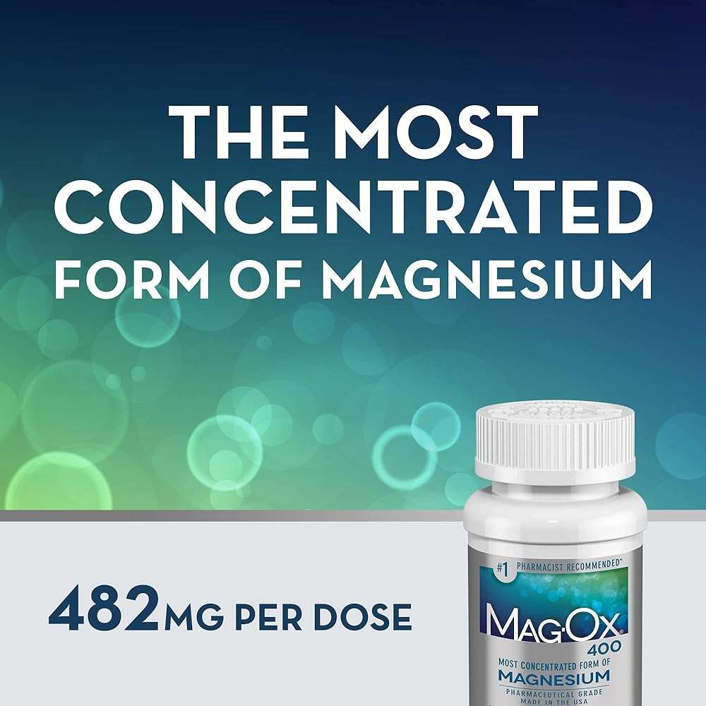 Mag-Ox 400 Magnesium Supplement, Pharmaceutical Grade Magnesium Oxide with 482 mg Per Dose, 120 Tablets, Pack of 2 - Image 4