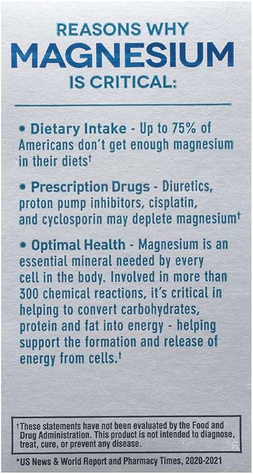 Mag-Ox 400 Magnesium Supplement, Pharmaceutical Grade Magnesium Oxide with 482 mg Per Dose, 120 Tablets, Pack of 2 - Image 8