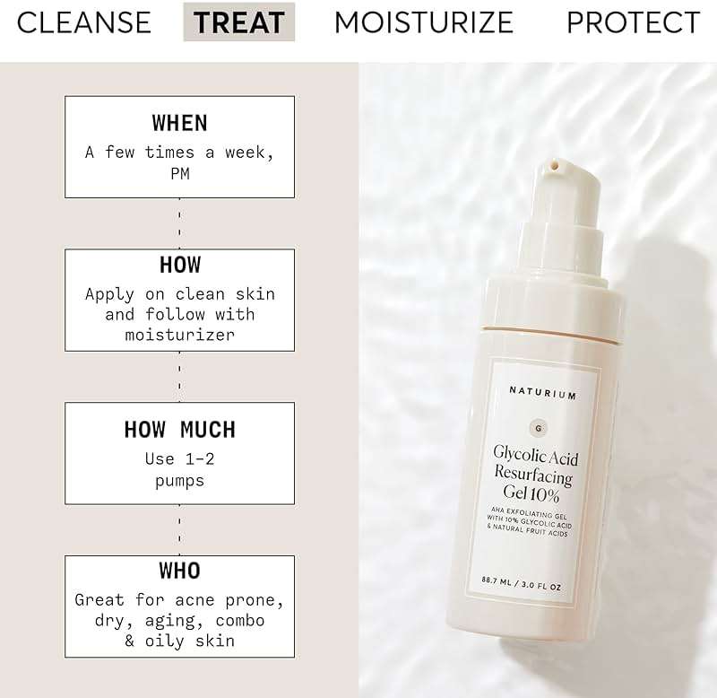 Naturium Glycolic Acid Resurfacing Gel 10%, AHA Exfoliating Gel with Natural Fruit Acids, 3.0 oz - Image 3