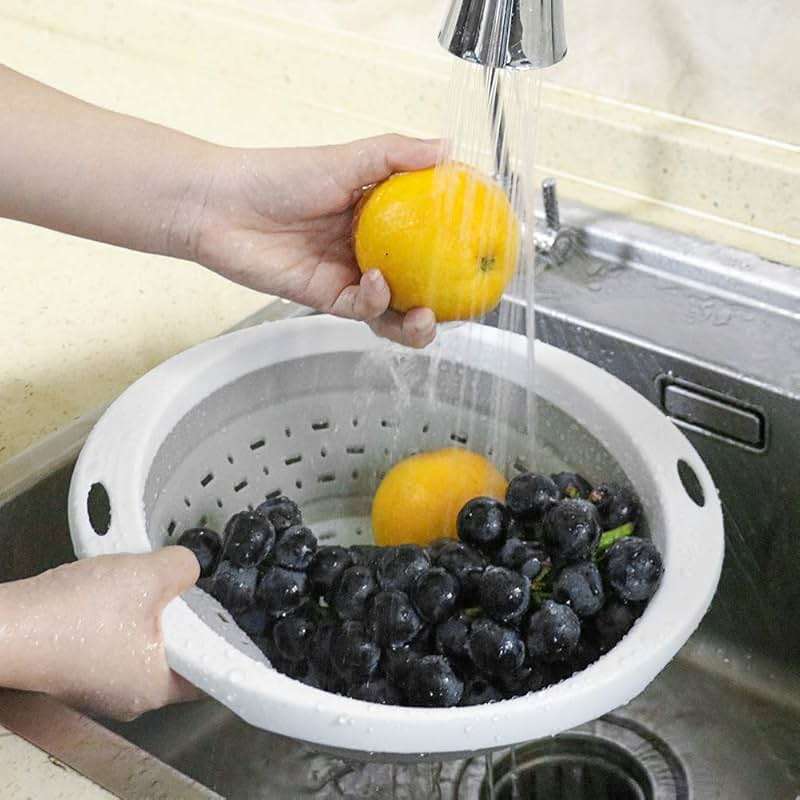 QiMH Collapsible Colander and Strainer, 5 Quart(1.25 gal), Heavey Duty Kitchen Drainer Basket for Pasta, Veggies and Fruits, New Home Apartment Essentials - Image 6