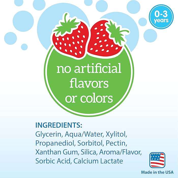 Dr. Brown’s Fluoride-Free Baby Toothpaste, Infant & Toddler Oral Care, Strawberry, 1-Pack, 1.4oz/40g, 0-3 years - Image 4