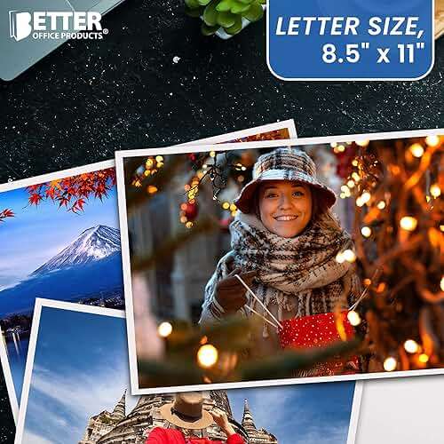 Better Office Products Glossy Photo Paper, 8.5 x 11 Inch, 100 Sheets, 200 gsm/53LBS, Letter Size, 100-Count Pack - Image 2